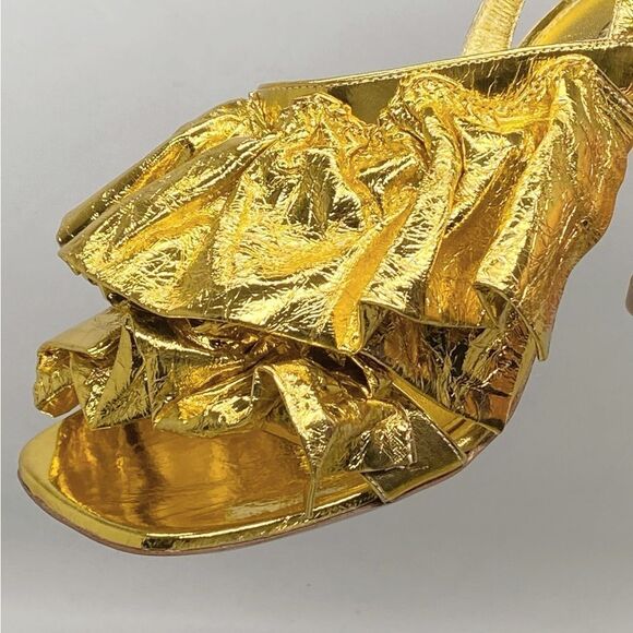 Dries Van Noten 95MM Metallic Leather Sandals size 36 - Picture 11 of 15